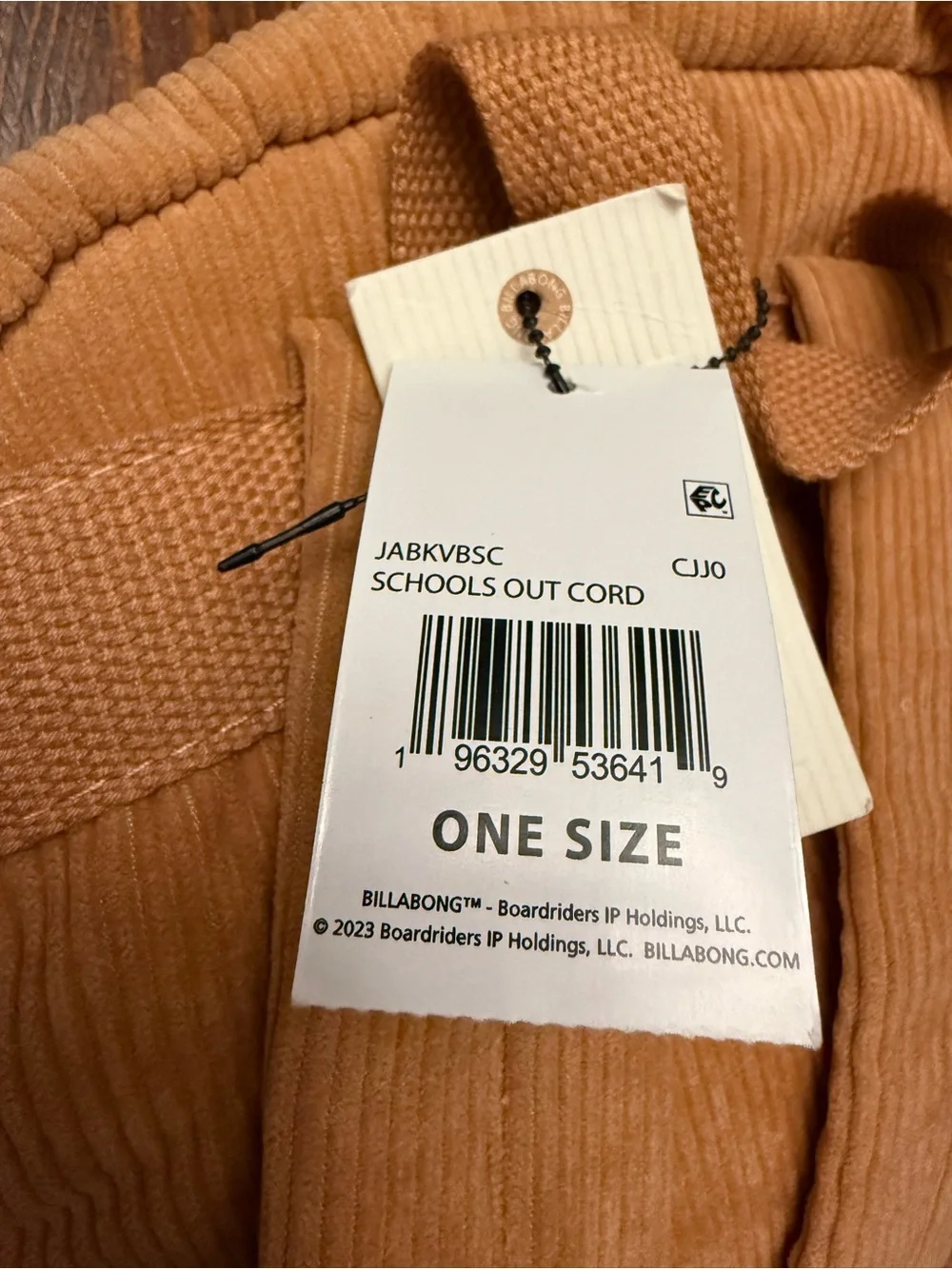 Billabong Corduroy Backpack in Camel Tan
